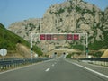 Highway in Macedonia. Tunel entrance. Modern infrastructure.