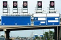 Highway with many signs