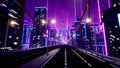 Highway in metaverse city, 3d render