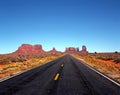 Highway 163, Monument Valley, USA. Royalty Free Stock Photo