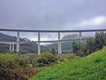 Highway monumental bridge in Asturias Camino del Norte, the Northern Way of Saint James in Spain Royalty Free Stock Photo