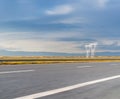 Highway motion blur on gobi desert Royalty Free Stock Photo