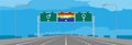 Highway or motorway and green signage with male, female and LGBT symbol valentine concept design