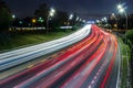 Highway night curve Royalty Free Stock Photo