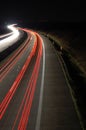 Highway at night with traffic Royalty Free Stock Photo