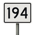 Highway Number Sign 194 Royalty Free Stock Photo