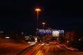 Highway in Oslo at night Royalty Free Stock Photo