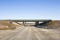 Highway with overpass bridge. Royalty Free Stock Photo