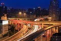 Highway overpass at night Royalty Free Stock Photo