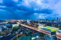 Highway overpass road curved with twilight sky Royalty Free Stock Photo