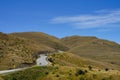 Highway 6 from queenstown to north with blue sky on a sunny day