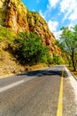 Highway R36 at the Abel Erasmus Pass as it goes through the Drakensbergen Royalty Free Stock Photo