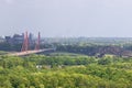 Highway and railway bridges over the Rhine Royalty Free Stock Photo