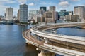 Highway and railway ramp structures in Tokyo Royalty Free Stock Photo