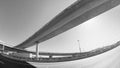 Highway Over Pass Ramp Black White Intersection