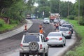 Highway repair and stopping traffic