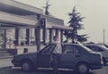 Highway rest area driver in the 80s