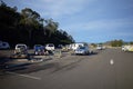 Highway rest stop parking lot in Australia