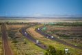 Highway road. Beautiful countryside landscape. American Country Roads. Royalty Free Stock Photo