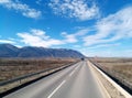 Mountain highway road in the winter