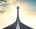 Highway road going up as an arrow Royalty Free Stock Photo