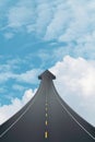 Highway road going up as an arrow in sky. 3D rendering. 3D illustration Royalty Free Stock Photo