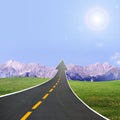 Highway road going up llike arrow Royalty Free Stock Photo