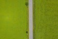 Highway road between green fields Royalty Free Stock Photo