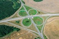 Highway road junction. aerial drone view Royalty Free Stock Photo