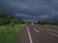 The highway road is looking awesome in the rainy cloudy weather.