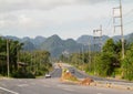 Highway road with mountains landscape, Thailand Royalty Free Stock Photo