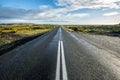 Highway Road Pass Through Mossy Lava Rock - Iceland