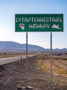 Highway 375, The Extraterrestrial Highway, in Southern Nevada near Rachel in Area 51, road sign.