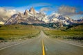 Highway Road to El Chalten, Fitz Roy, Patagonia Argentina, Los Glaciares Royalty Free Stock Photo