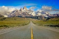 Highway Road to El Chalten, Fitz Roy, Patagonia Argentina, Los Glaciares Royalty Free Stock Photo