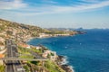 Highway road and traffic along the sea coast, Madeira Island Royalty Free Stock Photo