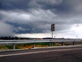 Highway Road trip long ride cloudy weather rainy days Royalty Free Stock Photo