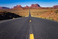 Highway Road U.S. Highway 163 and Monument Valley at sunset, Arizona, USA Royalty Free Stock Photo