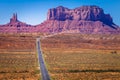 Highway Road U.S. Highway 163 and Monument Valley at sunset, Arizona, USA Royalty Free Stock Photo