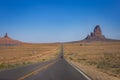 Highway Road U.S. Highway 163 and Monument Valley at sunset, Arizona, USA Royalty Free Stock Photo