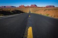 Highway Road U.S. Highway 163 and Monument Valley at sunset, Arizona, USA Royalty Free Stock Photo