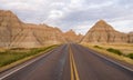 Highway into Rock Formations Badlands National Park South Dakota Royalty Free Stock Photo