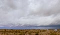 A highway runs along road to Arizona, USA Royalty Free Stock Photo