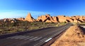 HIghway in a Sandstone Desert Royalty Free Stock Photo