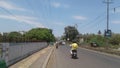 Highway scenes  with  overbridge  in INDIA Royalty Free Stock Photo