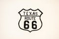 Highway Shield with Texas Route 66 inside Royalty Free Stock Photo