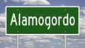 Highway sign for Alamogordo New Mexico