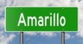 Highway sign for Amarillo Texas