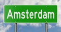 Highway sign for Amsterdam