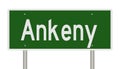 Highway sign for Ankeny Royalty Free Stock Photo